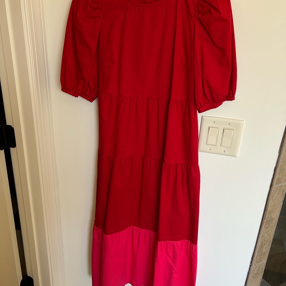 Old Navy Vibrant Red and Pink Maxi Dress - Picture 2 of 3